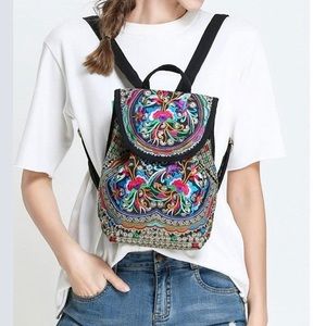 Embroidered Colorful Small Backpack/ NWOT